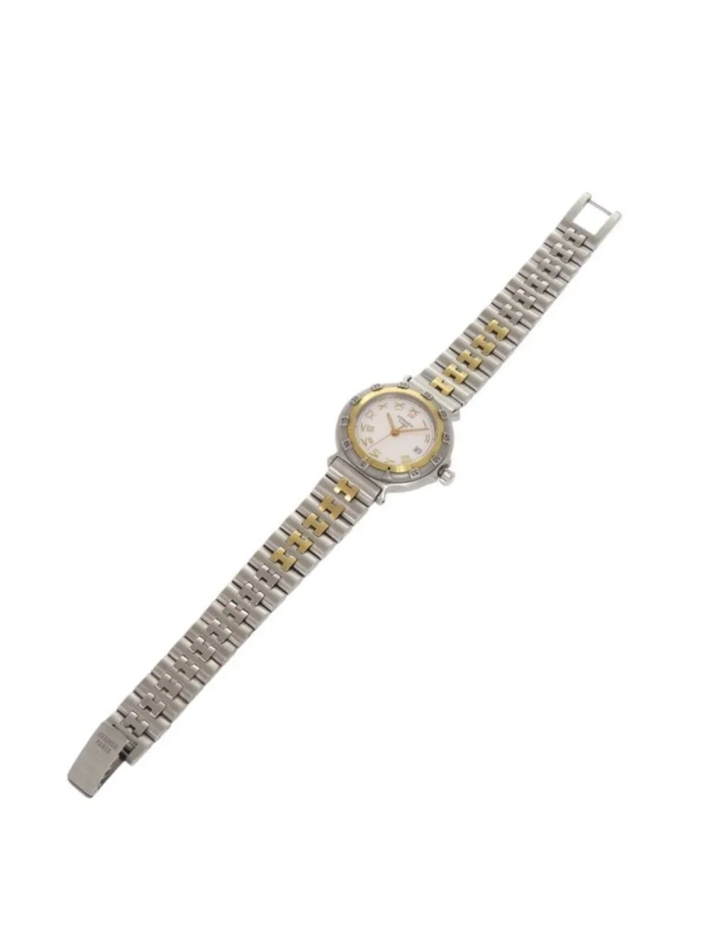 Hermes Captain Nemo SS White Silver Gold Quartz Watch Dial
